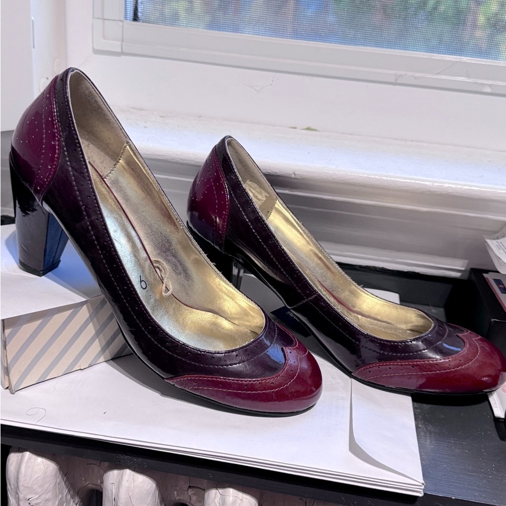 👠 Vintage Joe Fresh Duo Colour Ladies High Heel Shoes - Size 9